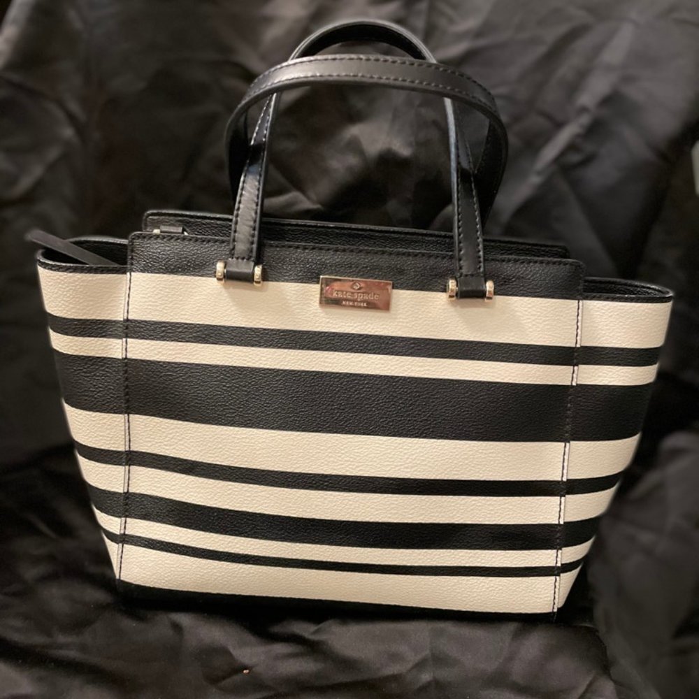 Kate Spade Black and White Stripe Handbag